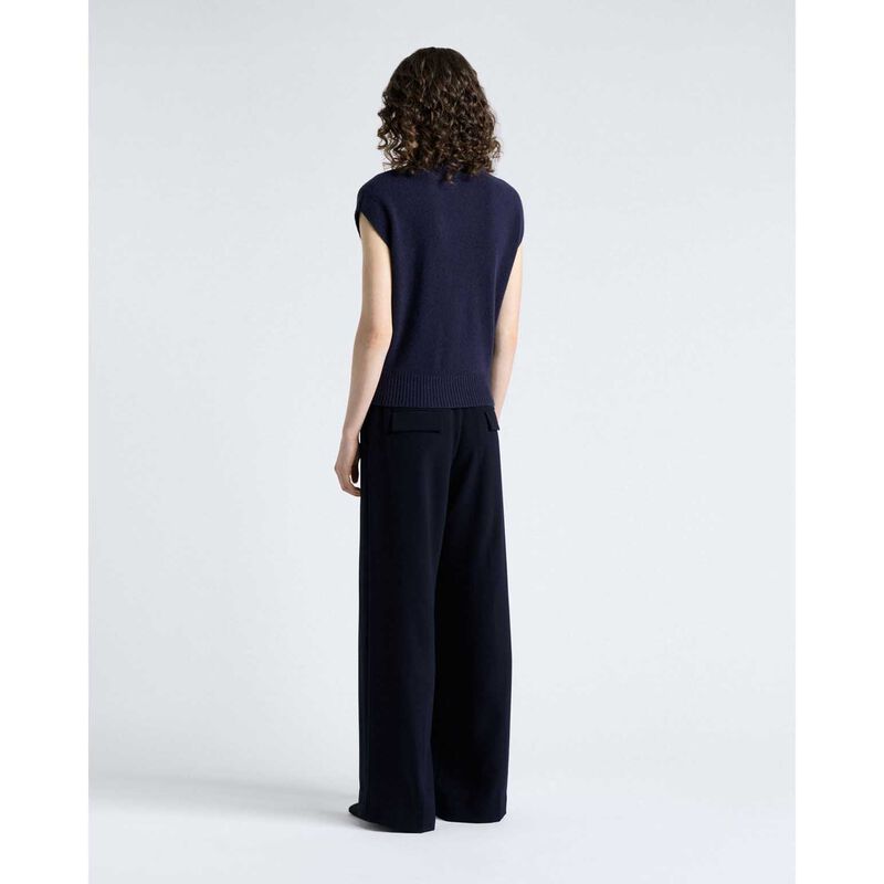 Cue Ink Wool Turtle Neck Cap Sleeve Knit image number 1